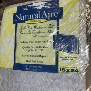 15 x 24 Percisionaire Kwik Kut Fiberglass Air Filter Cut 2 Fit Wash Reuse New